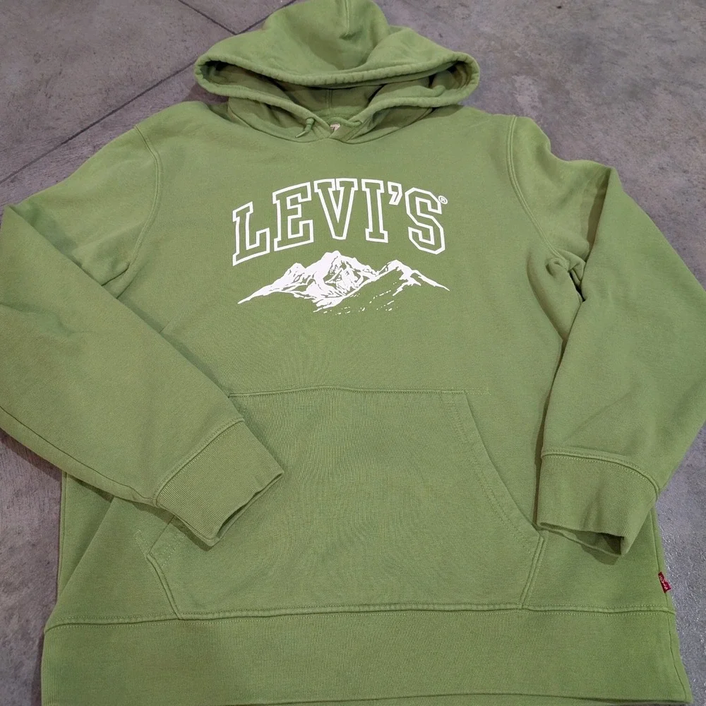 Levi's Green Mountain Graphic Hoodie Sweatshirt Casual Comfort Size M
